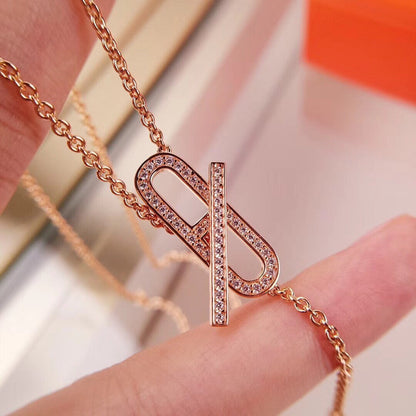 [Rosla]HM FIRE PIG NOSE NECKLACE TRENDY STREET