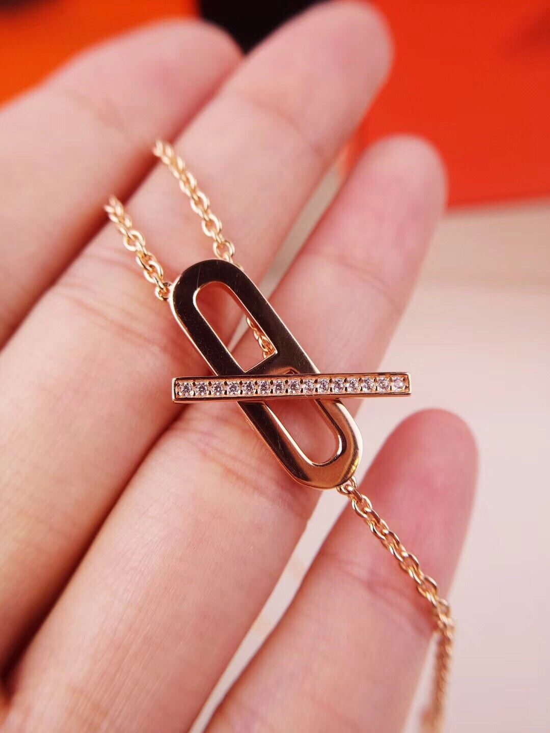 [Rosla]HM FIRE PIG NOSE NECKLACE TRENDY STREET