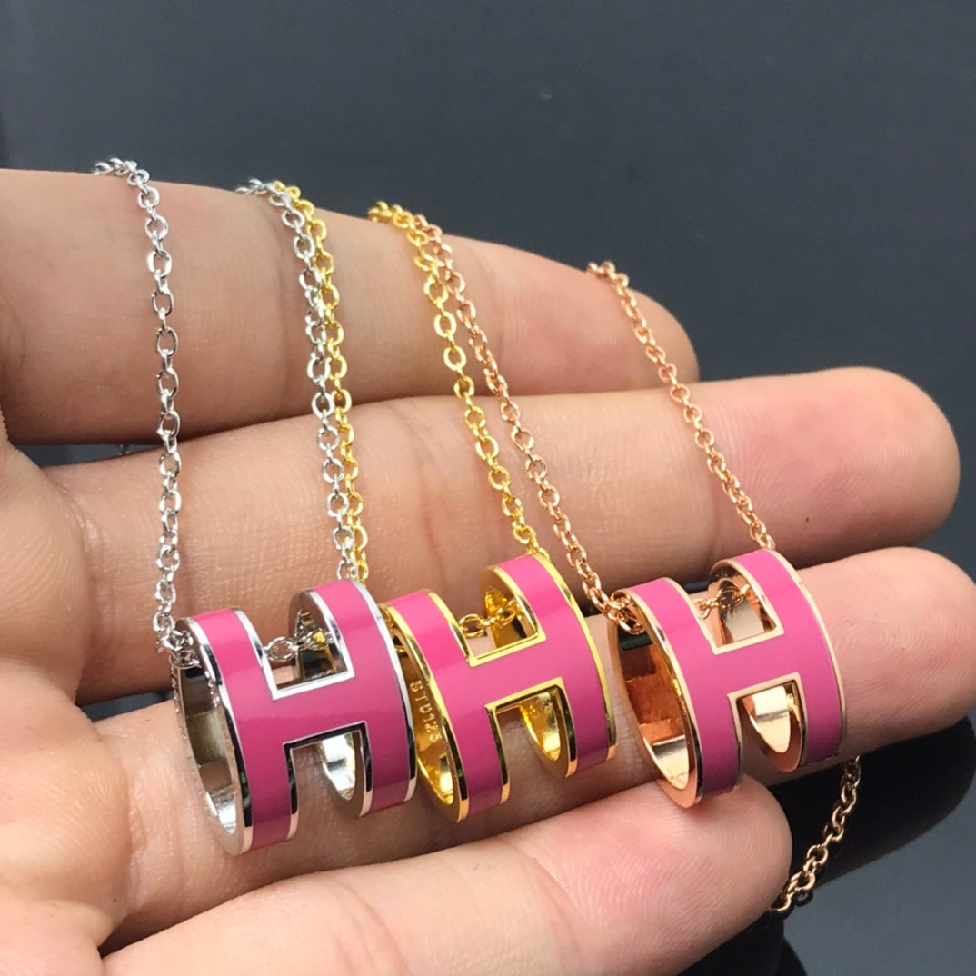 [Rosla]H NECKLACE PINK