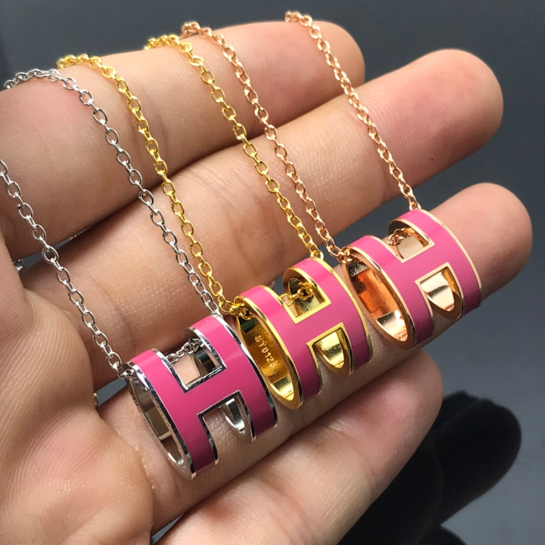[Rosla]H NECKLACE PINK