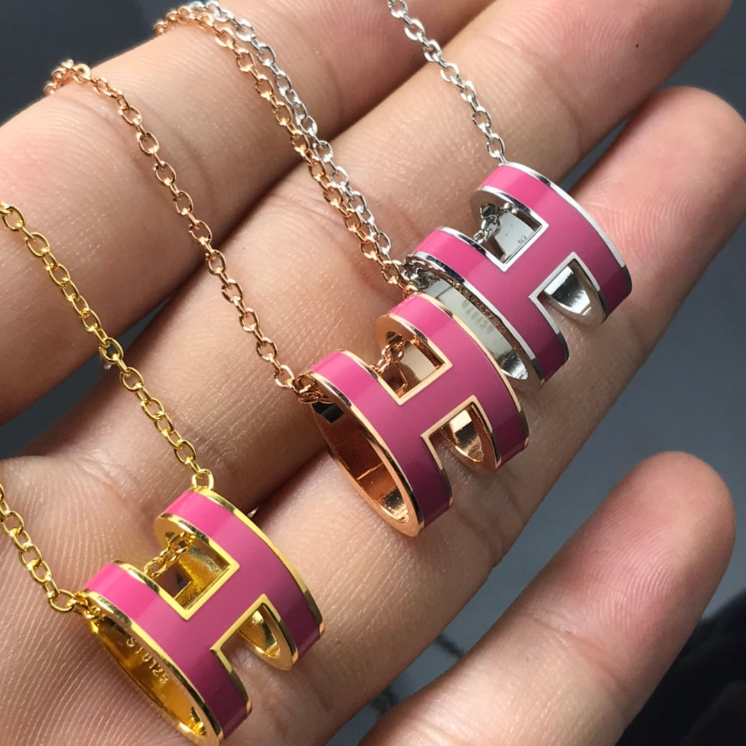 [Rosla]H NECKLACE PINK