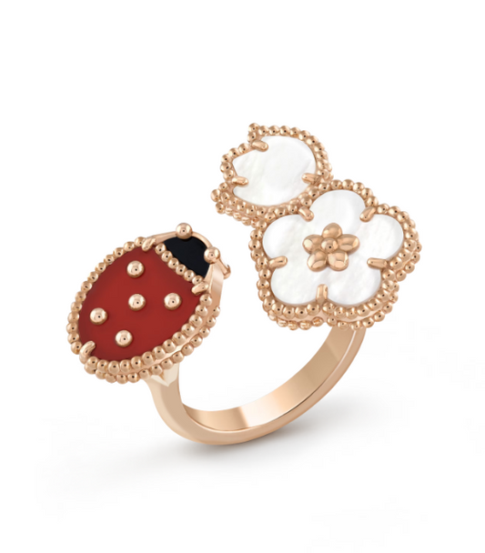 [Rosla]LUCKY 3 MOTIF ROSE GOLD RING