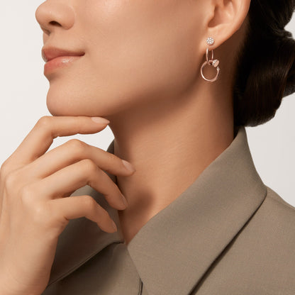 [Rosla]JUSTE HALF DIAMOND DOUBLE EARRINGS