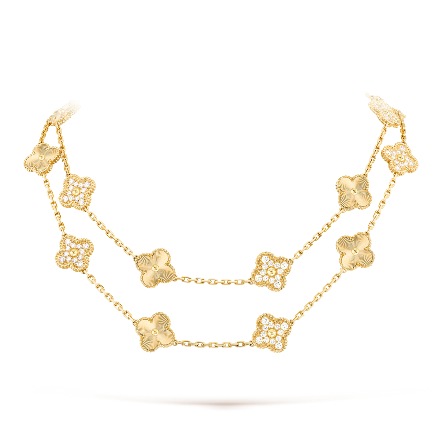 [Rosla]CLOVER 20 MOTIFS LASER DIAMOND NECKLACE