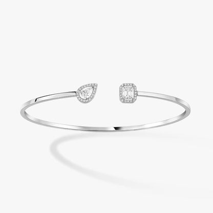 [Rosla]JONC FLEX MY TWIN TOI & MOI SILVER DIAMOND BRACELET