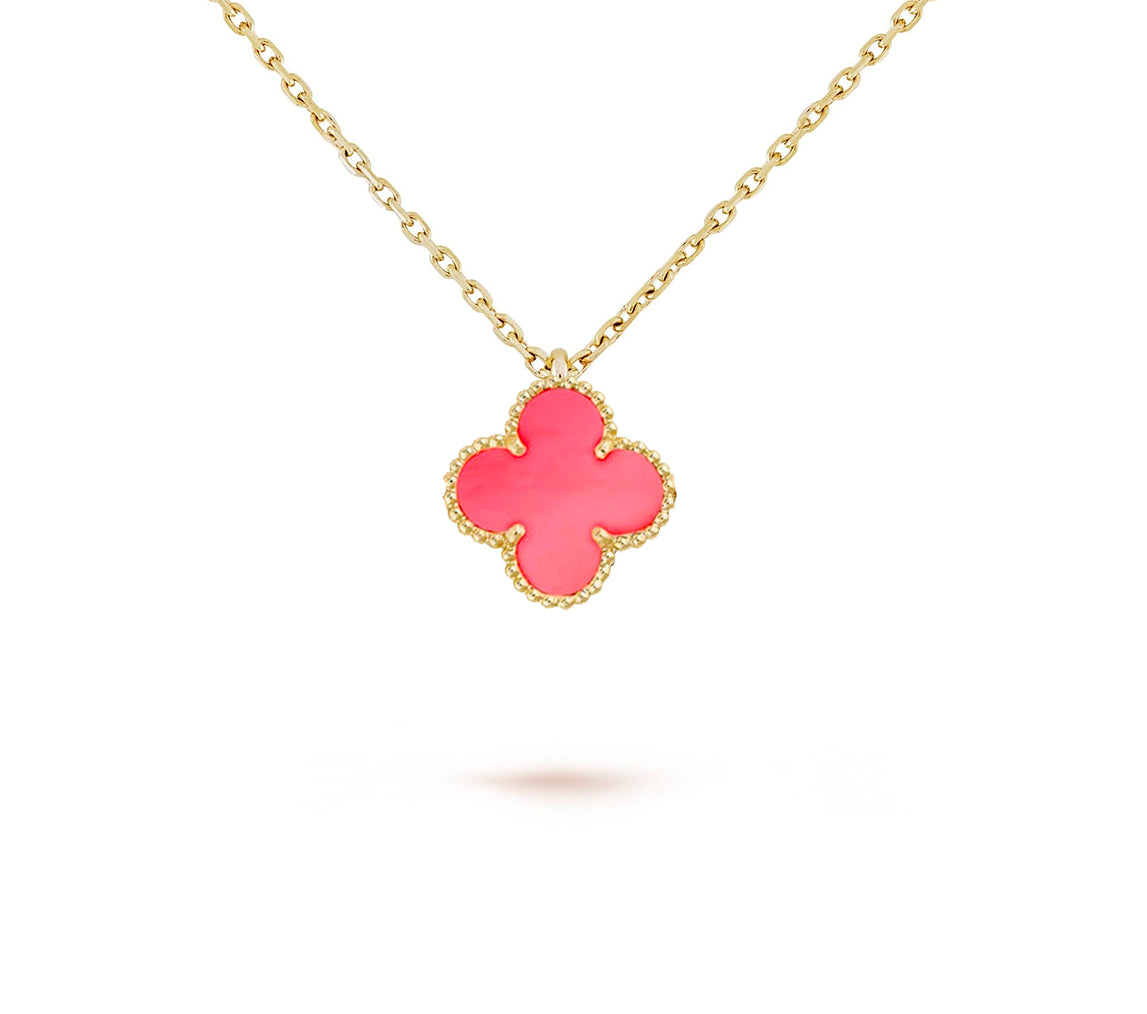 [Rosla]CLOVER MINI 9.5MM CARNELIANS NECKLACE COLLECTION