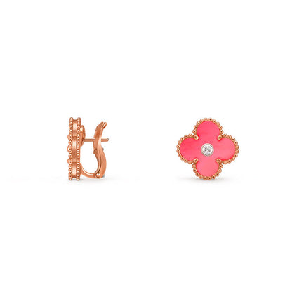 [Rosla]CLOVER 15MM MOP DIAMOND EARRINGS COLLECTION