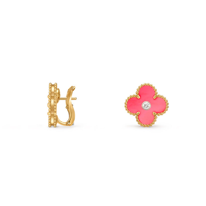 [Rosla]CLOVER 15MM MOP DIAMOND EARRINGS COLLECTION