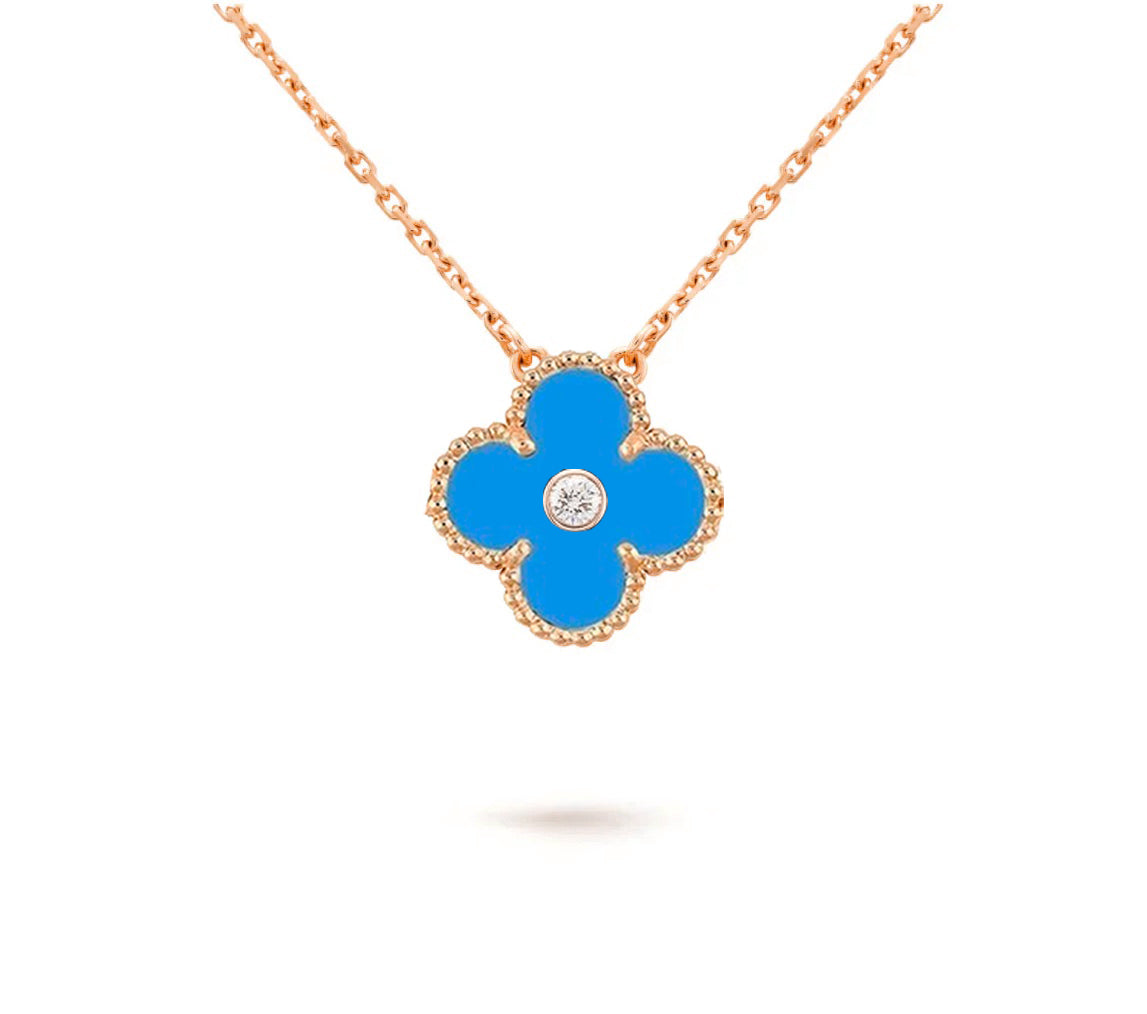 [Rosla]CLOVER 15MM DIAMOND SINGLE FLOWER NECKLACE COLLECTION