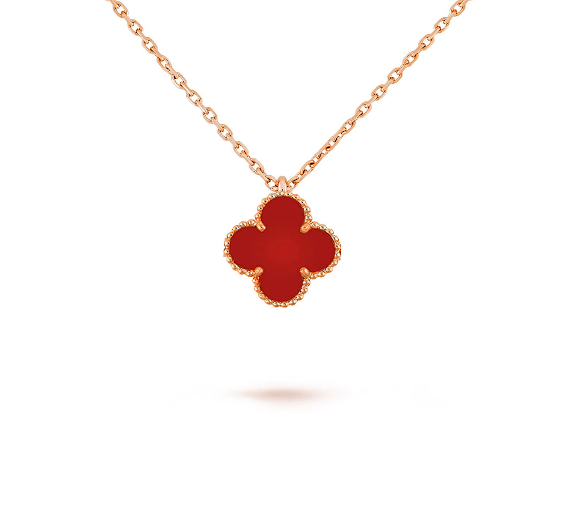 [Rosla]CLOVER MINI 9.5MM CARNELIANS NECKLACE COLLECTION
