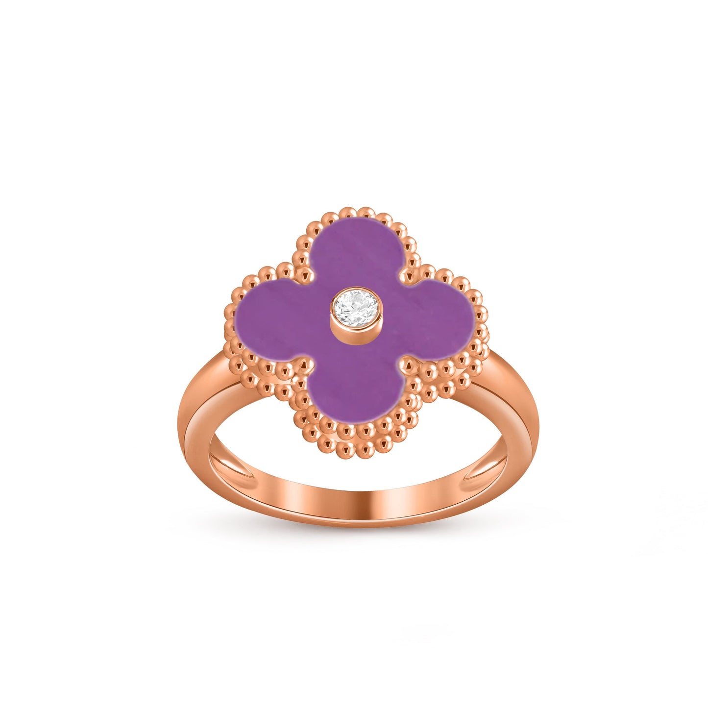 [Rosla]CLOVER DIAMOND RING ROSE GOLD COLLECTION
