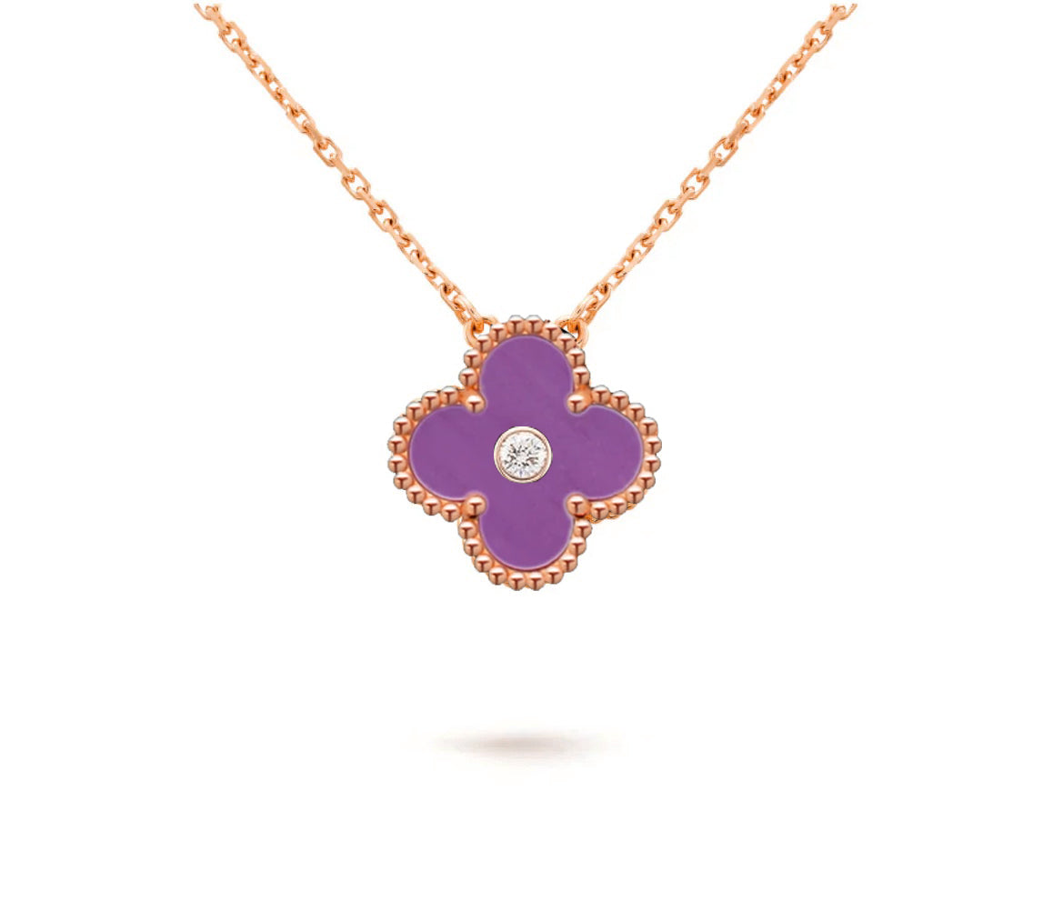 [Rosla]CLOVER 15MM DIAMOND SINGLE FLOWER NECKLACE COLLECTION