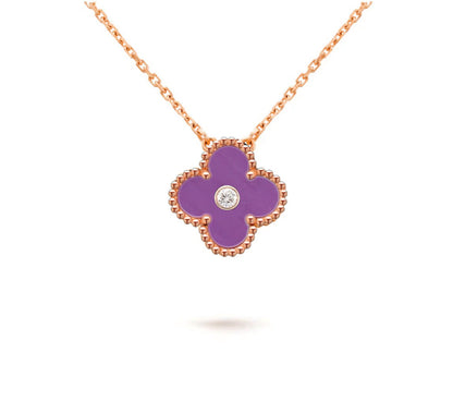 [Rosla]CLOVER 15MM DIAMOND SINGLE FLOWER NECKLACE COLLECTION