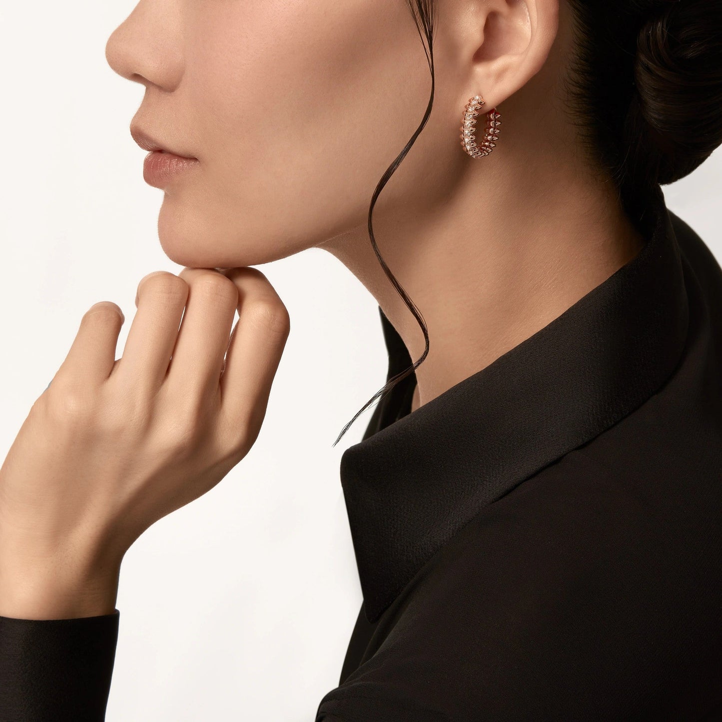 [Rosla]CLASH FULL DIAMOND MEDIUM EARRINGS