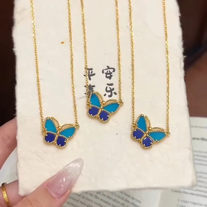 [LUXE]2026 NEW STYLE LUCKY SPRING BUTTERFLY 1 MOTIFS FLOWER NECKLACE