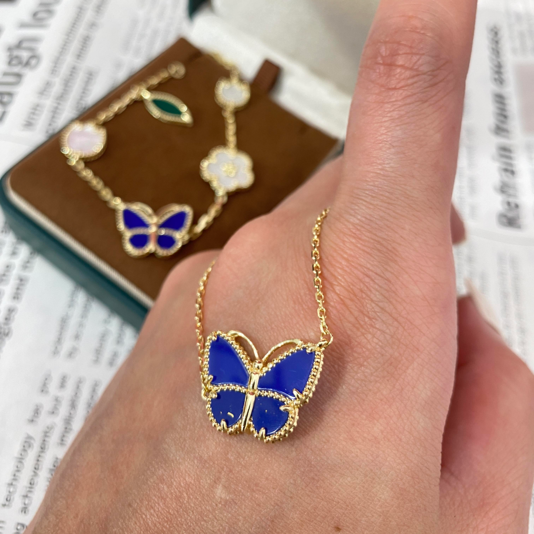 [LUXE]2026 NEW STYLE LUCKY SPRING BUTTERFLY 1 MOTIFS FLOWER NECKLACE