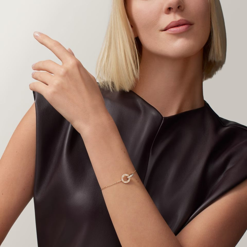[Rosla]LOVE DOUBLE RING FULL DIAMOND BRACELET