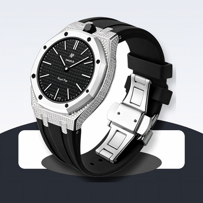 [Rosla]Royal Oak Pop Exclusive Steel Case With Diamond(Moissanite) & Silicone Strap