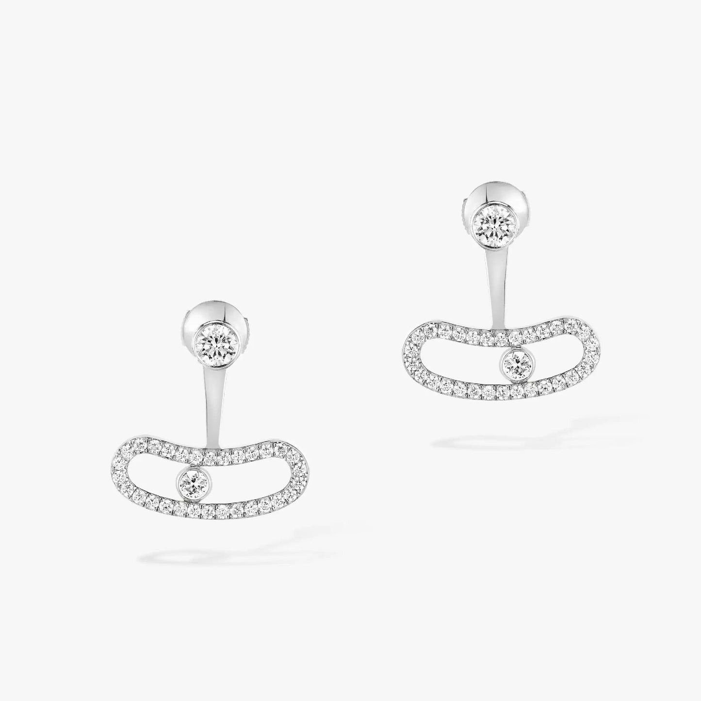 [Rosla]MOVE UNO SILVER DIAMOND EARRINGS