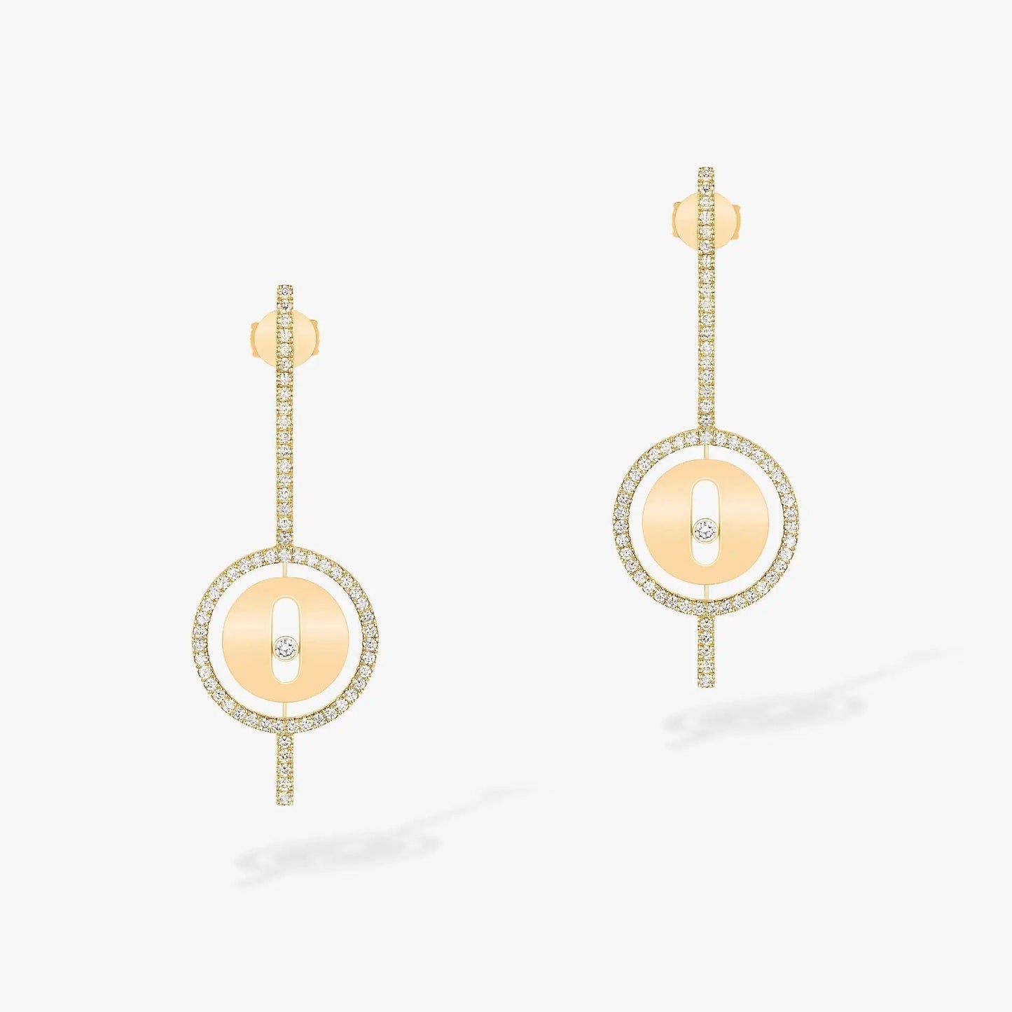 [Rosla]LUCKY MOVE ARROW PINK GOLD DIAMOND EARRINGS