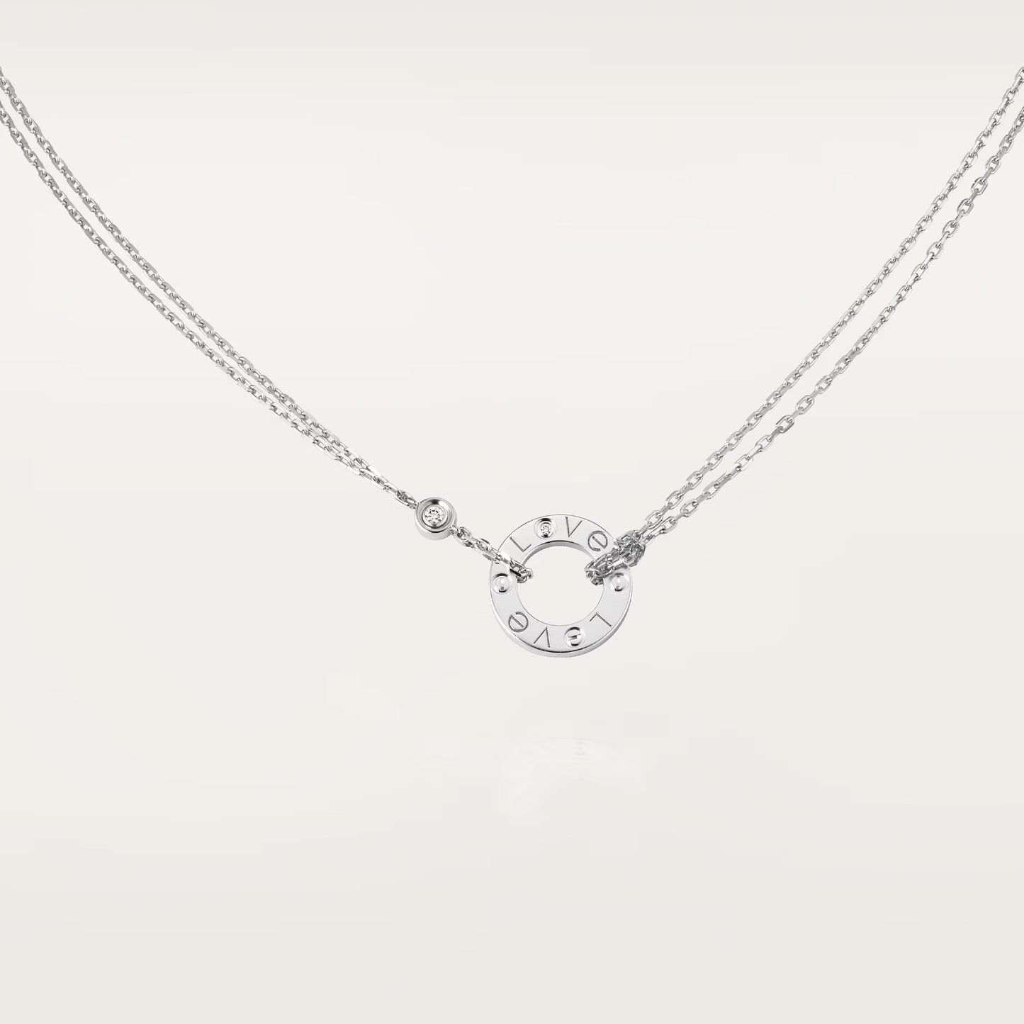[Rosla]LOVE NECKLACE 16MM 2 DIAMONDS