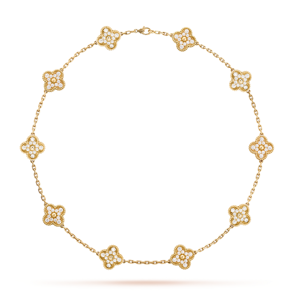 [Rosla]CLOVER 10 MOTIFS DIAMOND NECKLACE