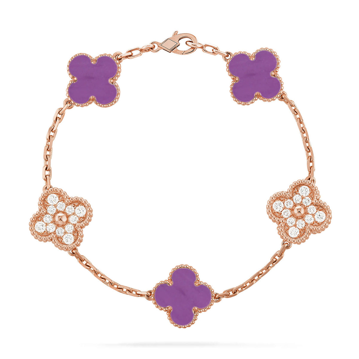 [Rosla] CLOVER 5 MOTIF VIOLET BRACELET COLLECTION