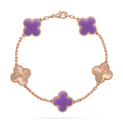 [Rosla]CLOVER 5 MOTIF LIGHT PURPLE BRACELET COLLECTION
