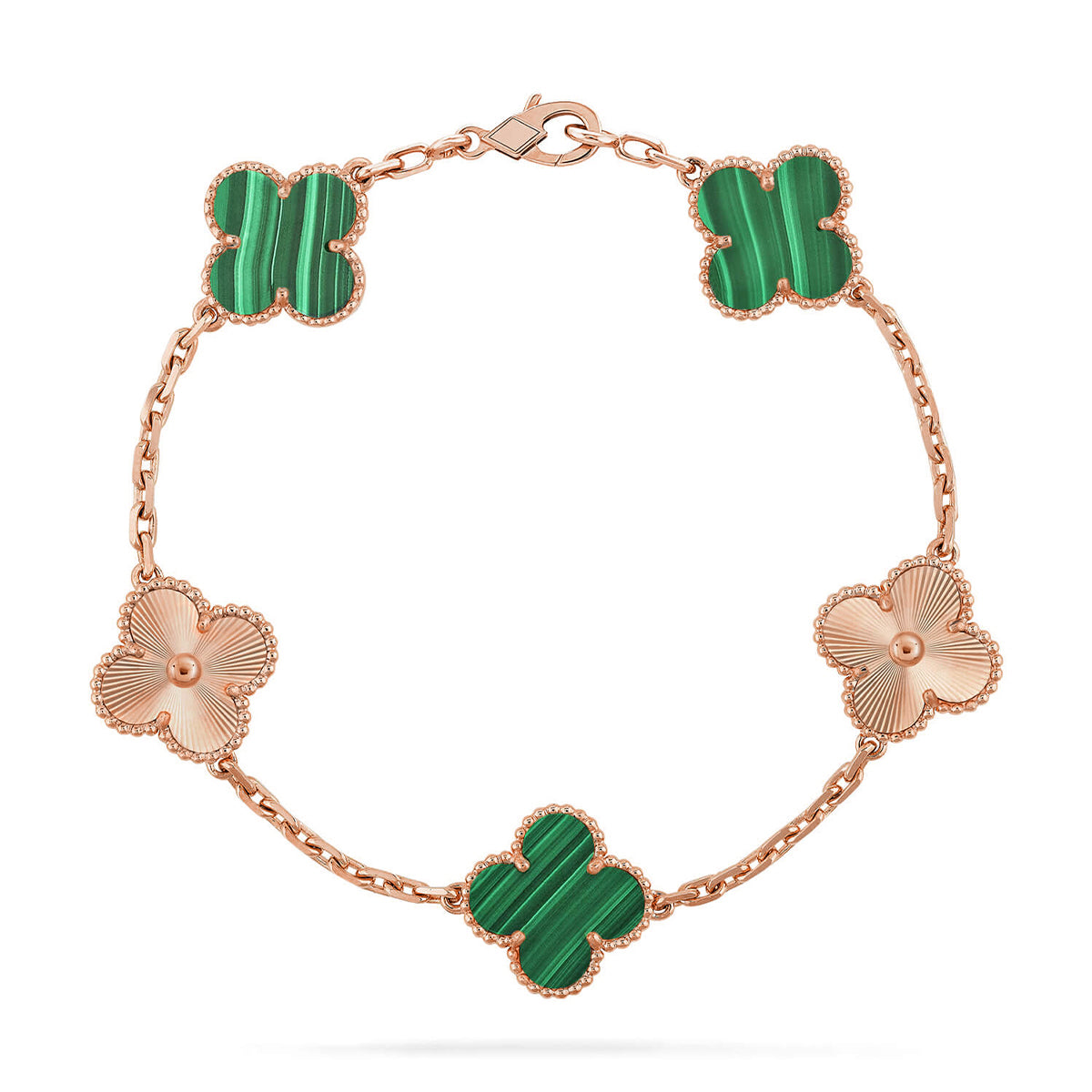 [Rosla] CLOVER 5 MOTIF MALACHITE BRACELET COLLECTION