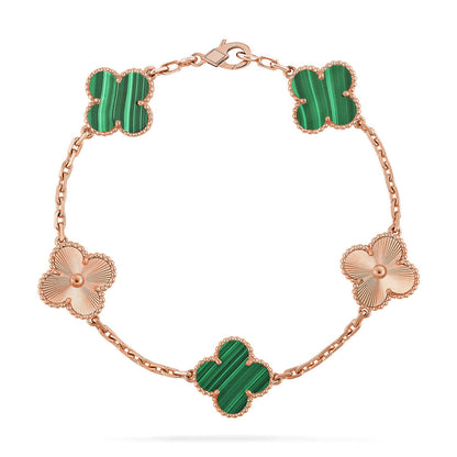 [Rosla] CLOVER 5 MOTIF MALACHITE BRACELET COLLECTION