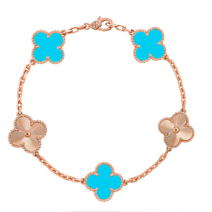 [Rosla] CLOVER 5 MOTIF TURQUOISE BRACELET COLLECTION