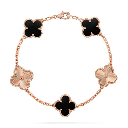 [Rosla] CLOVER 5 MOTIF ONYXS BRACELET COLLECTION