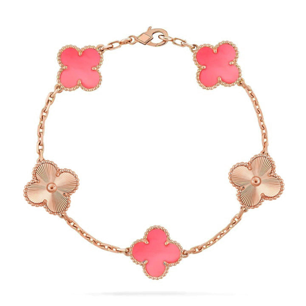 [Rosla] CLOVER 5 MOTIFS  PINK MOP BRACELET COLLECTION