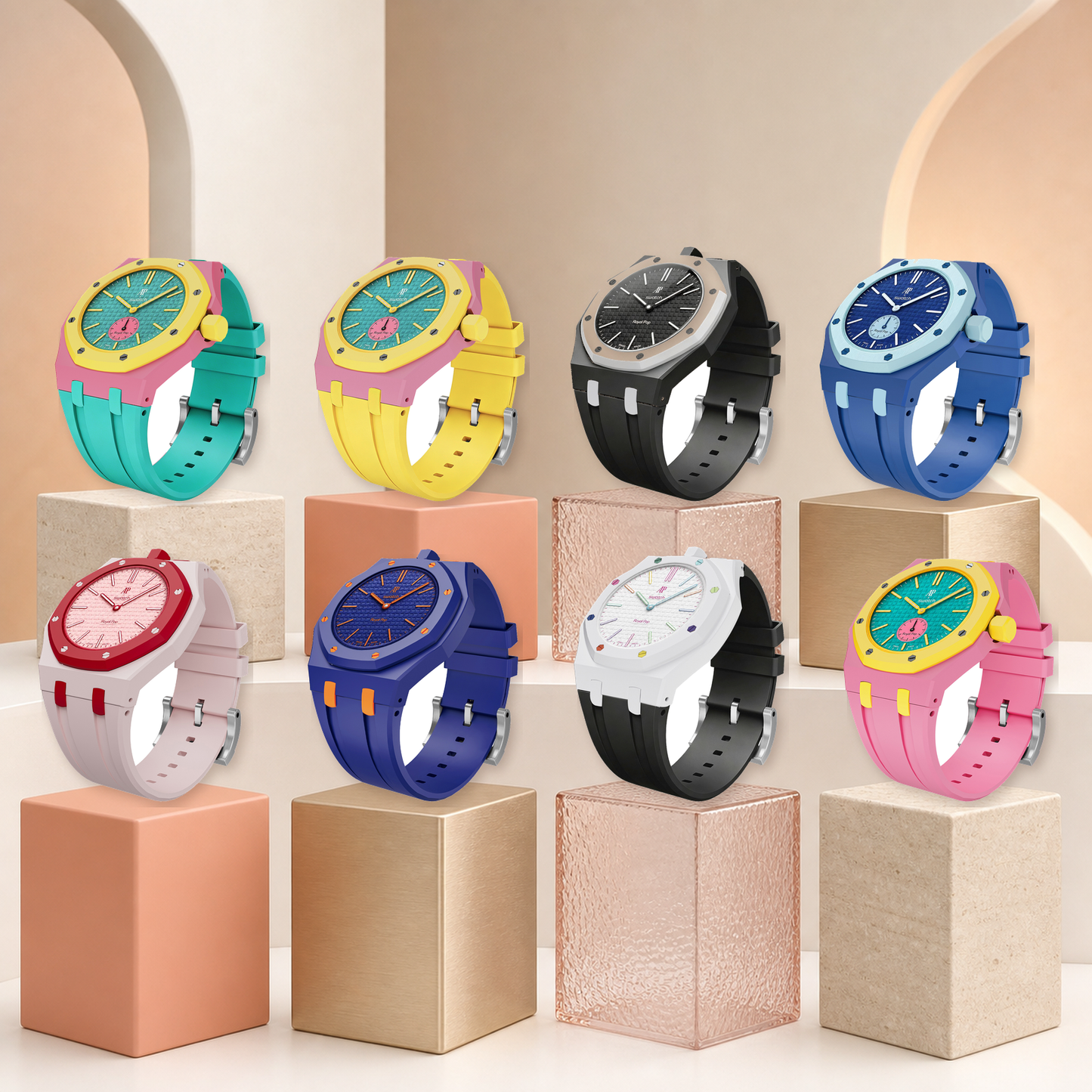 [Rosla]Royal Oak Pop Exclusive Bioceramic Case & Silicone Strap Mix Color