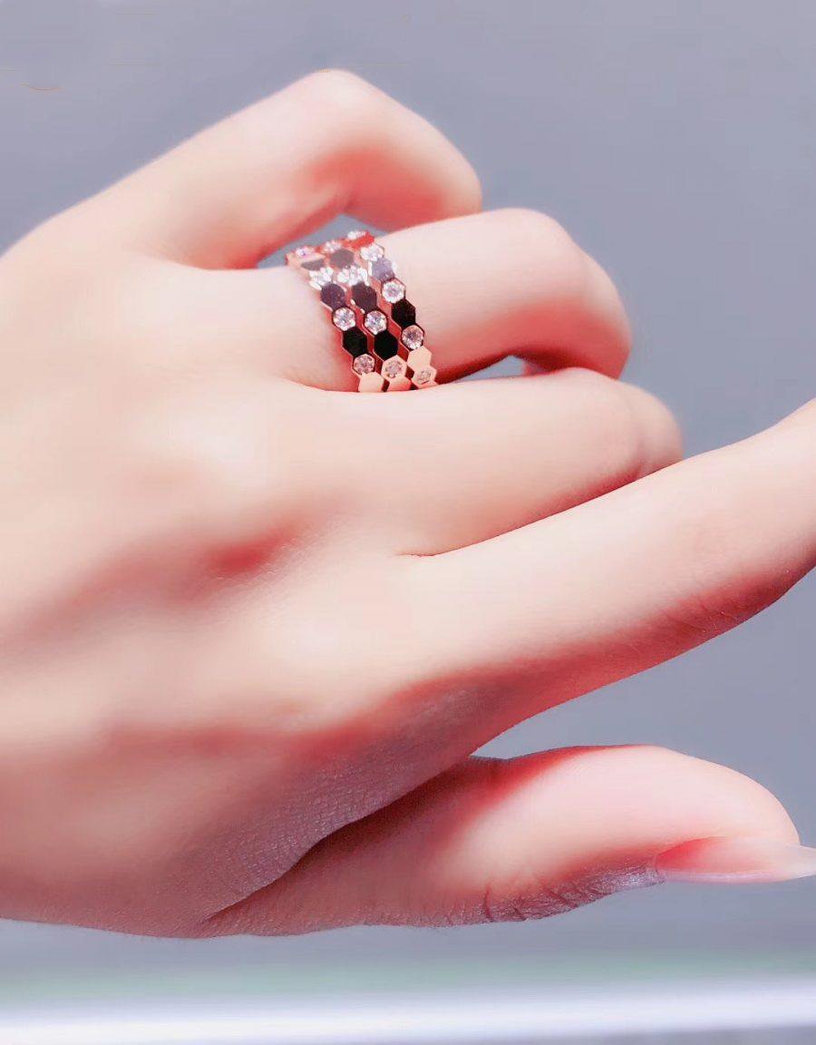 [Rosla]BEE LOVE RING PINK GOLD DIAMOND