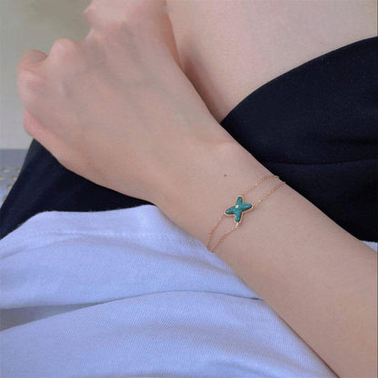[Rosla]JEUX BRACELET MALACHITE PINK GOLD 1 DIAMOND