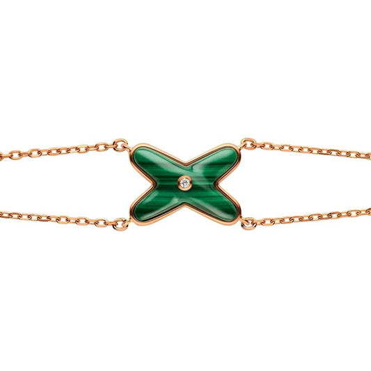 [Rosla]JEUX BRACELET MALACHITE PINK GOLD 1 DIAMOND