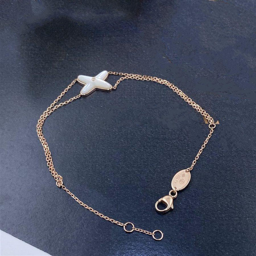 [Rosla]JEUX BRACELET WHITE MOP PINK GOLD 1 DIAMOND