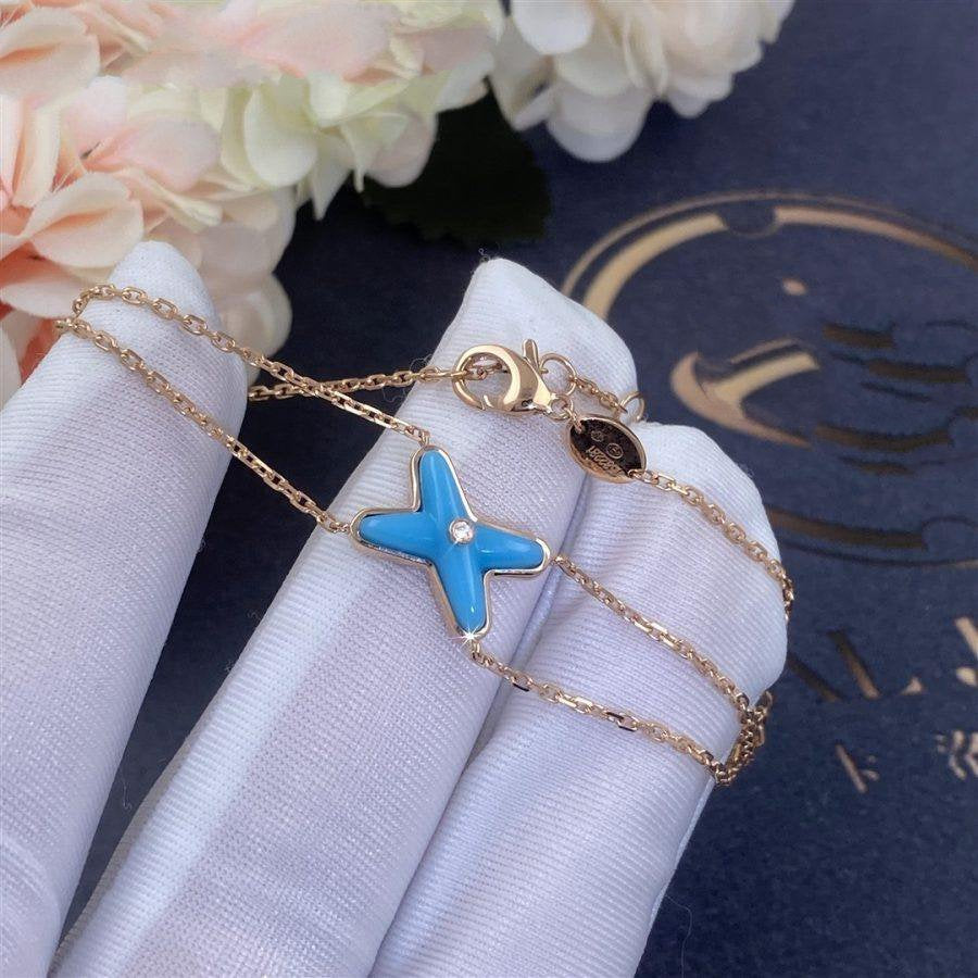 [Rosla]JEUX BRACELET TURQUOISE PINK GOLD 1 DIAMOND