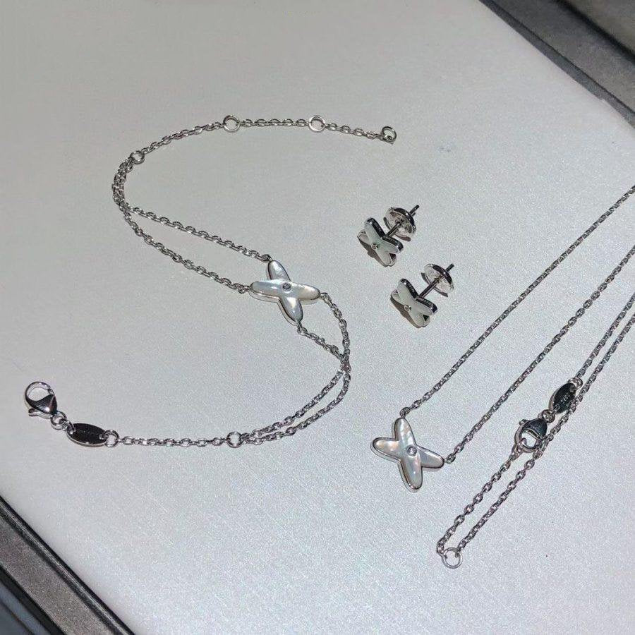 [Rosla]JEUX BRACELET WHITE MOP SILVER 1 DIAMOND