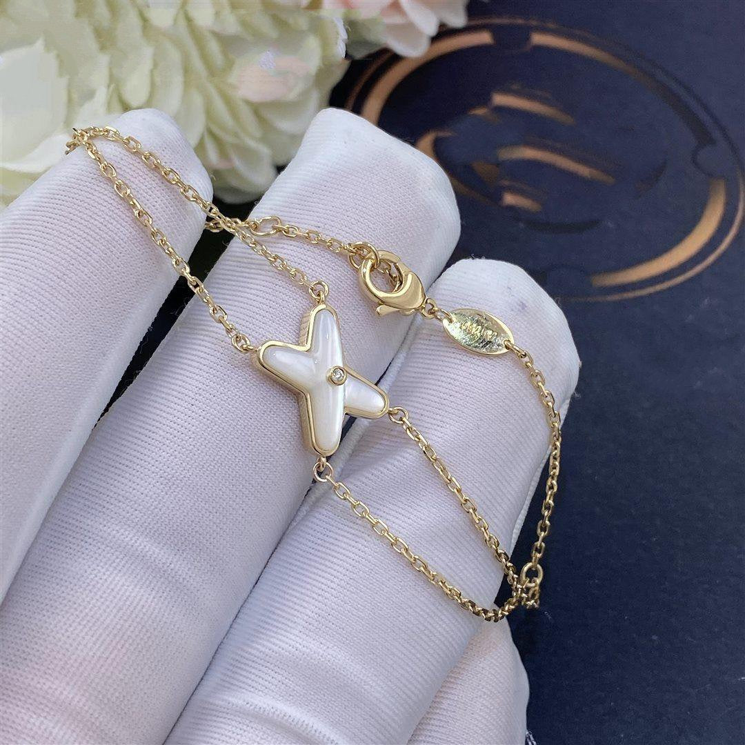 [Rosla]JEUX BRACELET WHITE MOP GOLD 1 DIAMOND