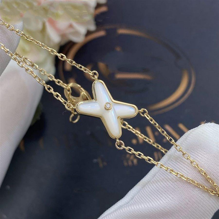[Rosla]JEUX BRACELET WHITE MOP GOLD 1 DIAMOND