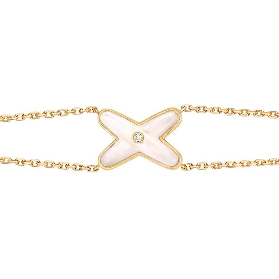 [Rosla]JEUX BRACELET WHITE MOP GOLD 1 DIAMOND