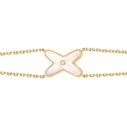 [Rosla]JEUX BRACELET WHITE MOP GOLD 1 DIAMOND