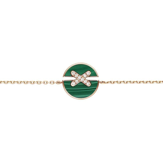 [Rosla]JEUX DE BRACELET MALACHITE PINK GOLD DIAMONDS