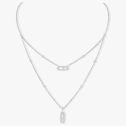 [Rosla]MOVE 2 ROW DIAMOND NECKLACE