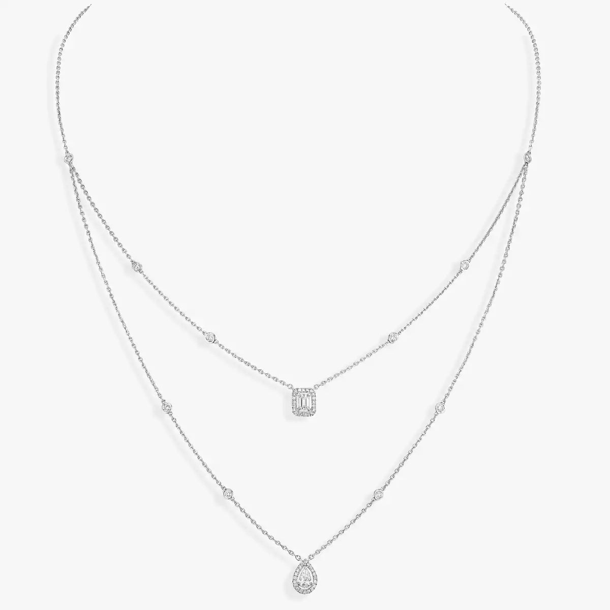 [Rosla]Diamond Necklace My Twin 2 Rows