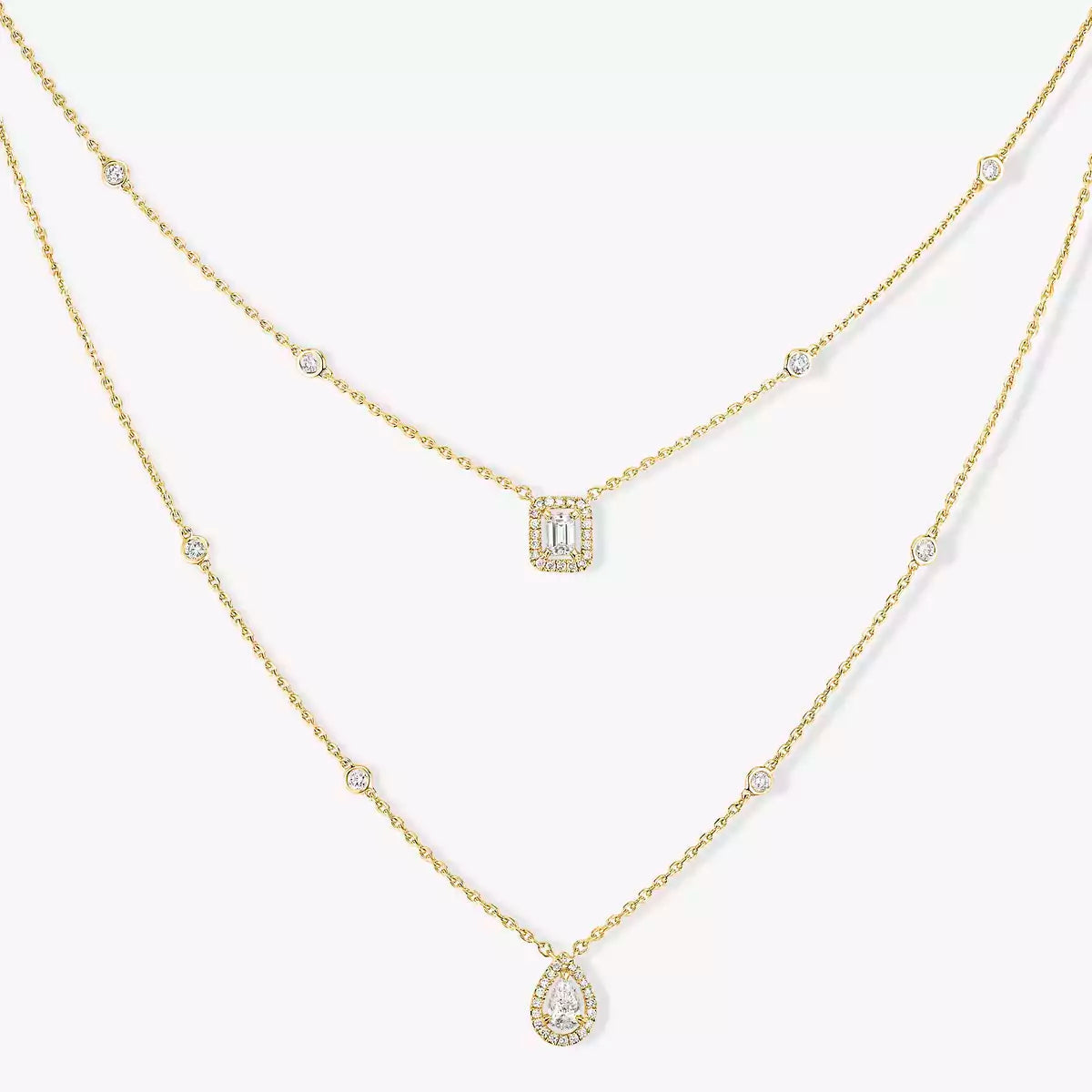 [Rosla]Diamond Necklace My Twin 2 Rows