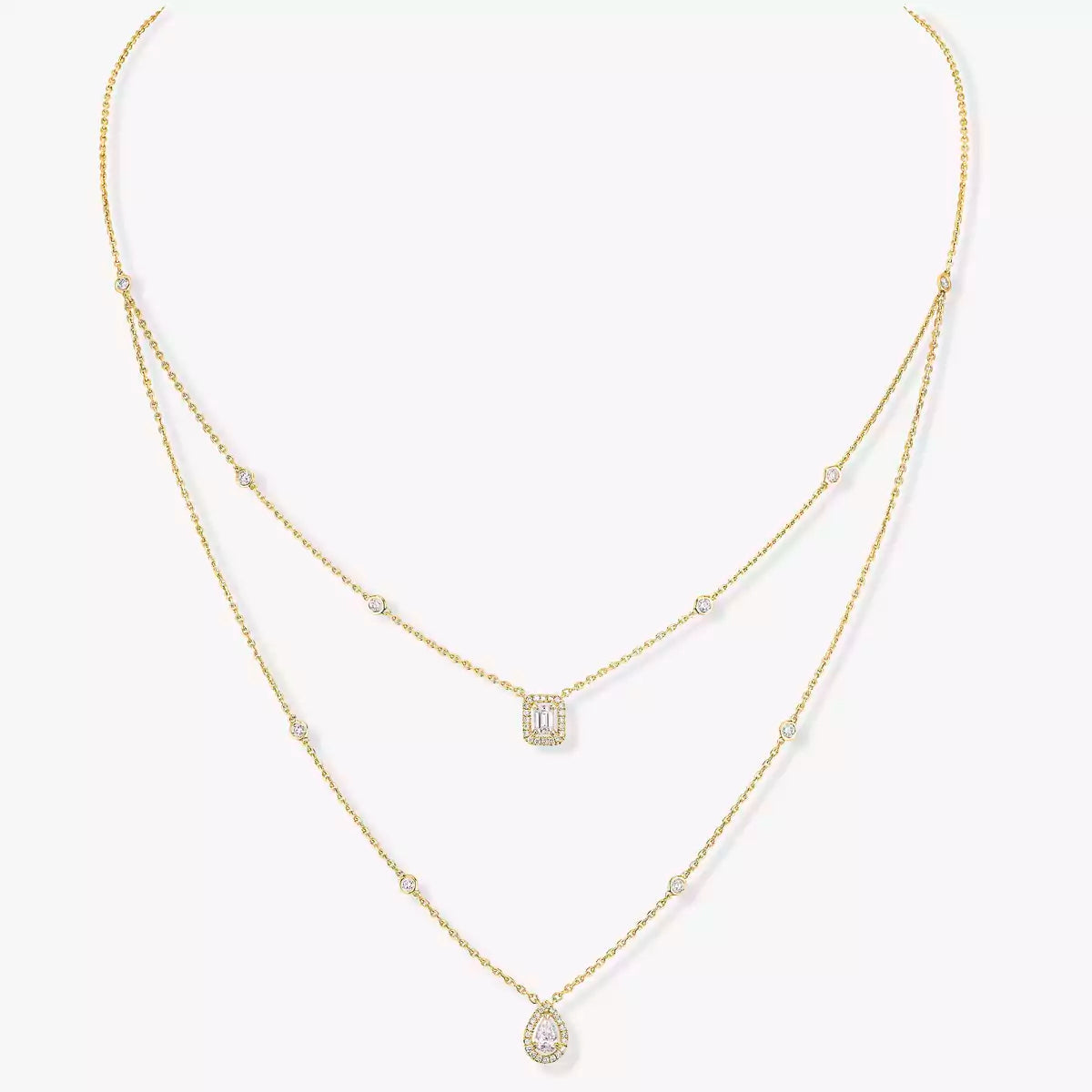 [Rosla]Diamond Necklace My Twin 2 Rows