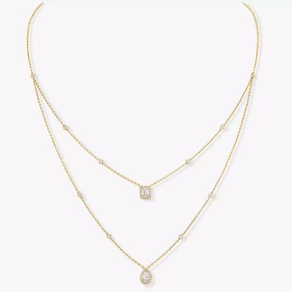 [Rosla]Diamond Necklace My Twin 2 Rows